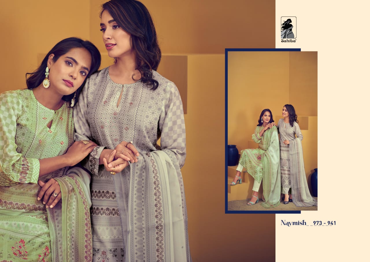Navmish By Sahiba Muslin Digital Printed Dress Material Wholesale Shop In Surat